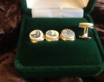 Tux Studs- polymer reproduction scrimshaw