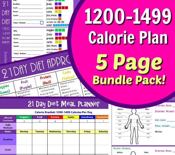 free 1200 calorie diet plan with portions size