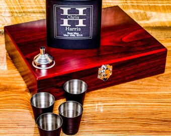 Hip Flask, Flask, Groomsman Gift, Best Man Gift, Flask For Groomsmen, Custom Flask, Bachelor Party, Suncoast Laser, Shot Glasses, Keepsake