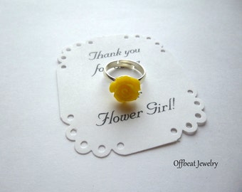 Flower Girl Rose Ring, Flower Girl Ring, Flower Girl Jewelry, Child's Ring, Adjustable Ring, Child's Rose Ring, Flower Girl Gift