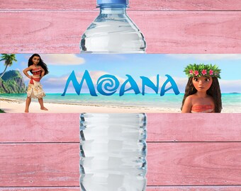 80% OFF SALE Water Bottle Label Moana Bottle Label Moana Water Bottle Label Moana Birthday Party Moana Party Supplies Moana Label