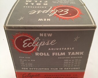 Film Equipment, Film Collectibles, Vintage Photography Equipment, Adjustable Roll Film Tank, Film Tank, Eclipse Film Tank, Photography Items