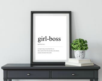 Girl-boss | Definition Print | Home Decor | Wall Decor | Office Decor | Prints