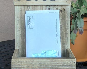 Mail Holder made from Reclaimed and Repurposed Pallet Wood