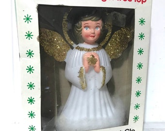 Vintage Double Glo Pastic Angel Tree Topper