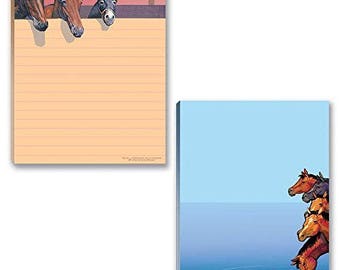 Horse Theme Notepads - 4 Notepads - Assorted Horse Notepads - 618