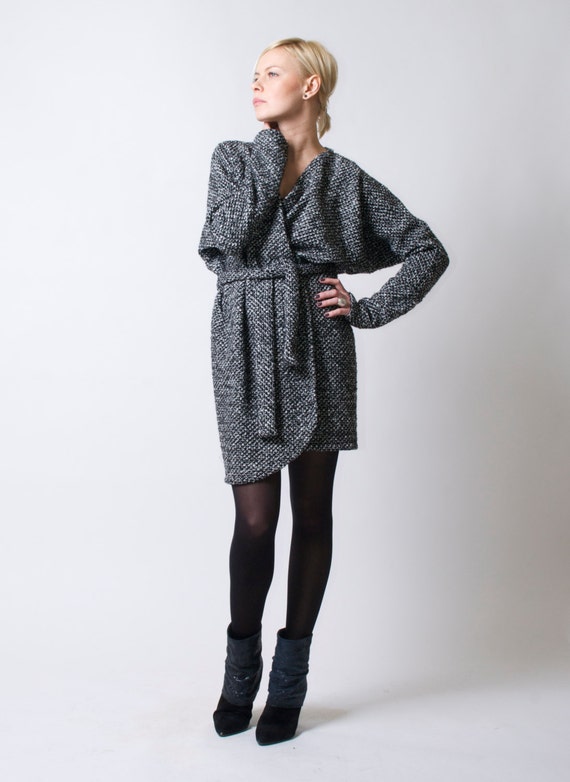 Belted Open Long Cardigan / Sweater Dress/ Oversize Sweater/