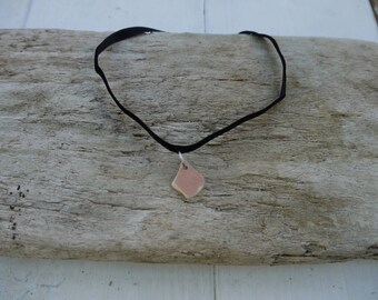Pink sea pottery choker