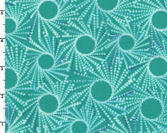 Blue or Teal Green Medallions ~ Flutter Collection ~ 100% QSQ Cotton by RJR Fabrics