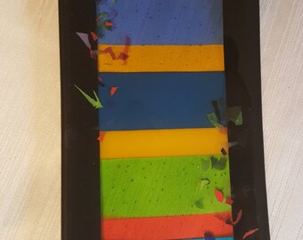 Fused Art Glass Plate 7 x 15