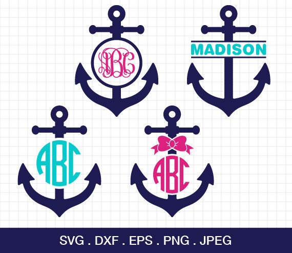 Anchor Svg Anchor Monogram Frames Svg Anchors svg Nautical