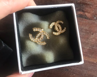 Authentic Chanel crystal earrings