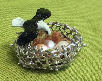 Sterling Silver and Pearl Birds Nest