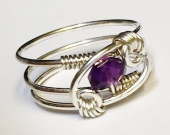 Amethyst Ring Amethyst Jewelry February Birthstone Sterling Rings for Women Silver Ring Sterling Silver