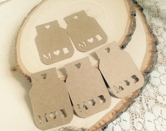 50 Personalized Mason Jar Gift tags. Thank You Tags, Kraft Hang tags.