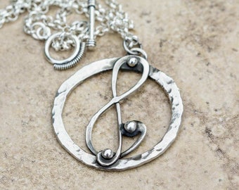 Music Pendant G Clef Pendant Sterling Silver Handmade