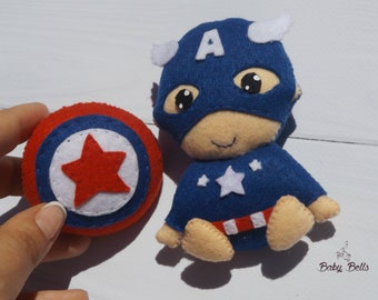 Captain America Toy, Marvel Gifts Kids, Superhero Nursery Decor, Superhero Room Decor, Felt Soft Superhero Toy, Superhero party