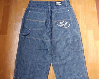 WU WEAR jeans, vintage hip hop baggy loose jeans, 90s hip-hop clothing, Wu Tang Clan hiphop gangsta rap, kani, jnco, OG, size W 36