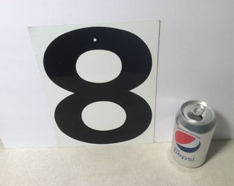 Vintage Double Side Metal Sign Number 8 and 20