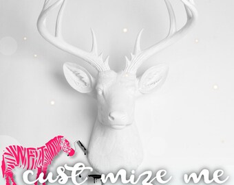 XL CUSTOM Faux Taxidermy Deer Head - The XL Faux Deer Head & Deer Antlers Mounted by WhiteFauxTaxidermy Great Gift For those Near And Dear