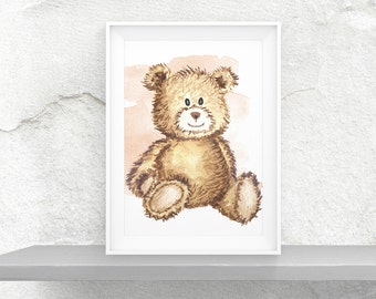 Teddy bear art | Etsy