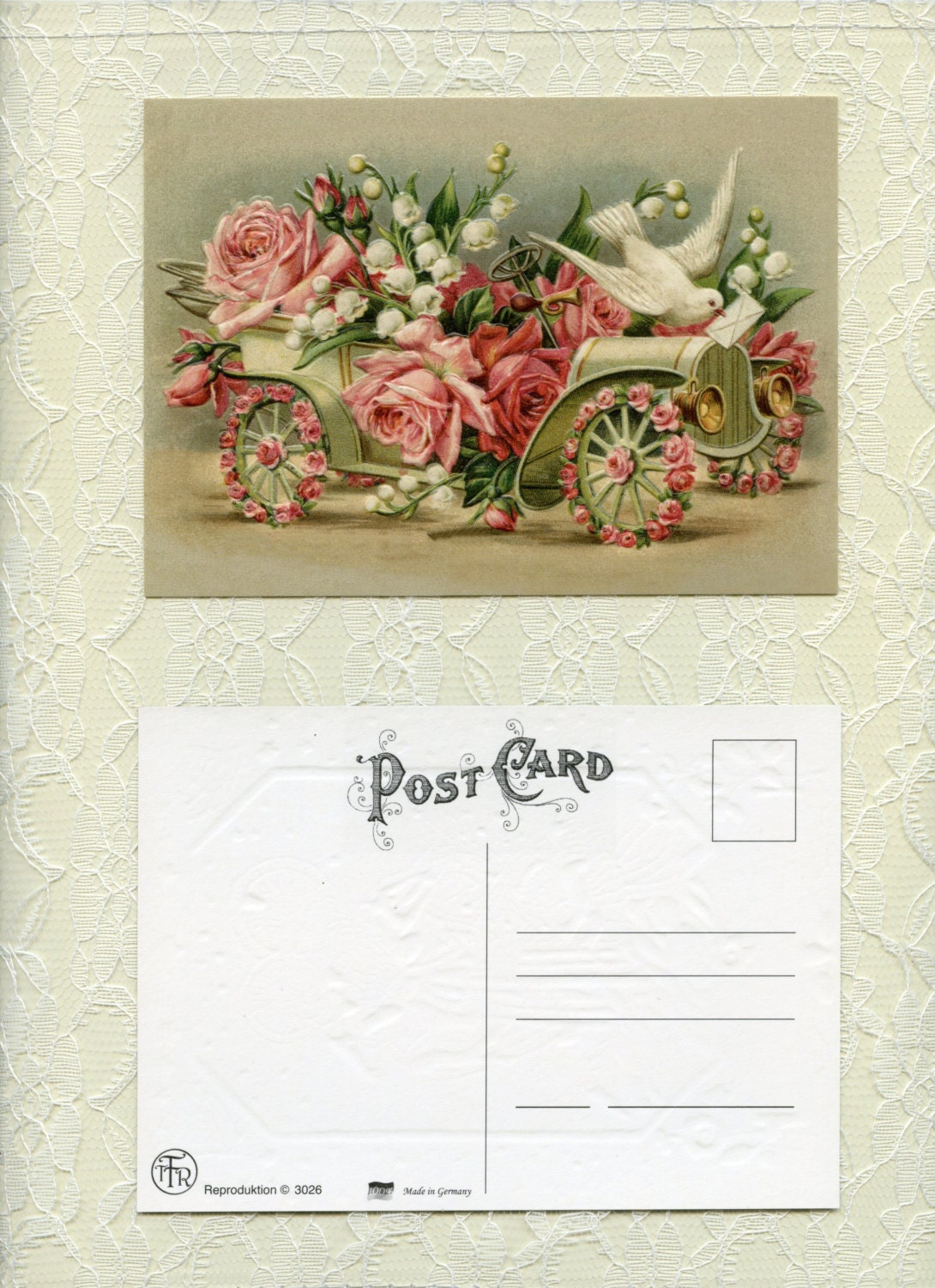 Victorian POST CARD Victorian Postcard Roses Postcard