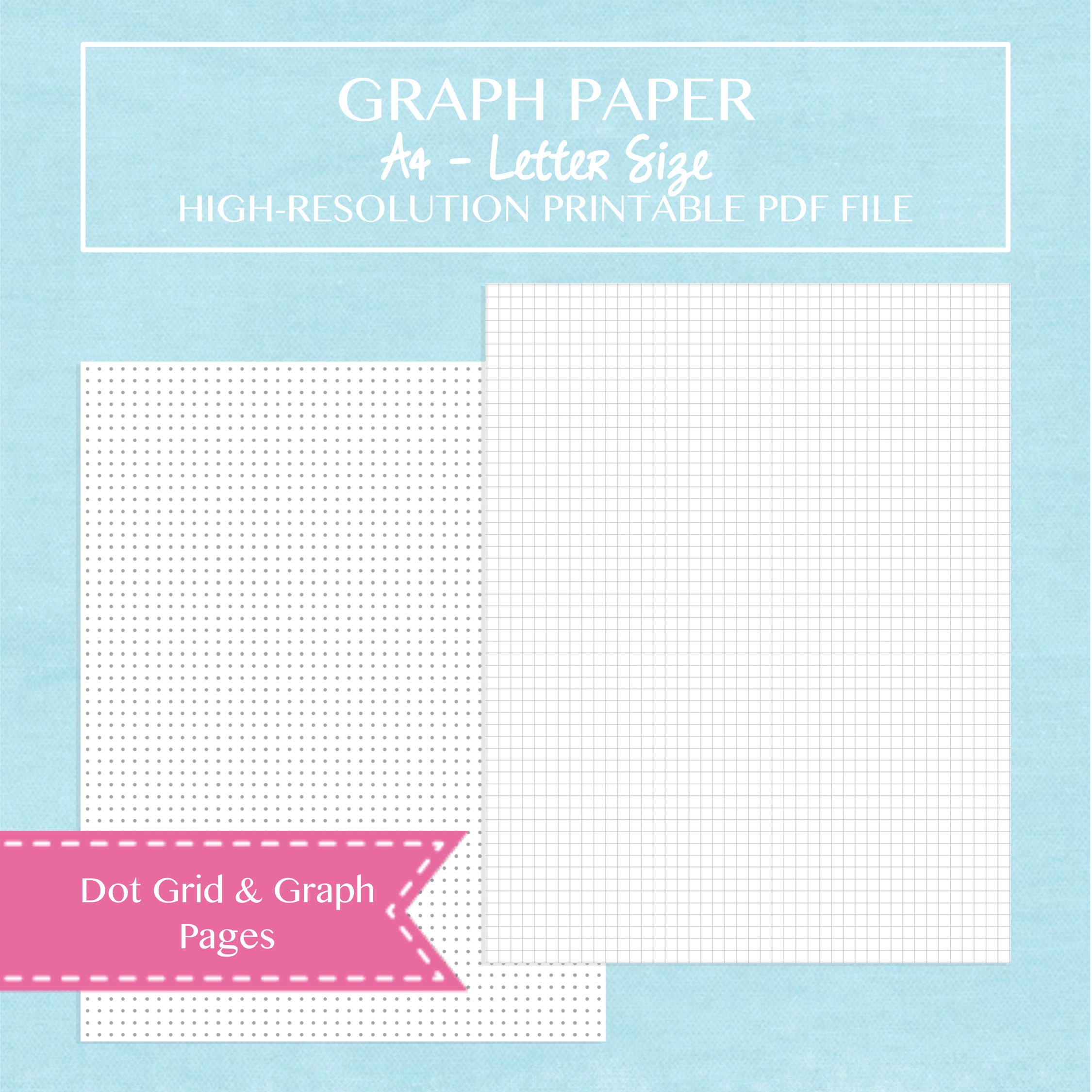 a4 letter size graph paper and dot grid paper pack printable