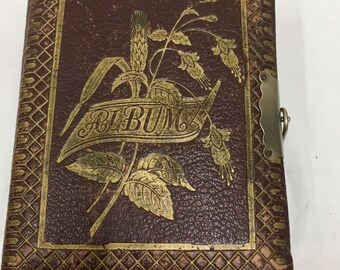 Victorian Arts and Crafts Leather Photo Album circa 1890