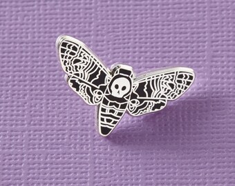 Death Head Moth Enamel Pin // Butterfly enamel pin // Deathhead Moth Pin, black butterfly//EP039