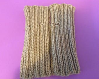 Camel colored writ warmers