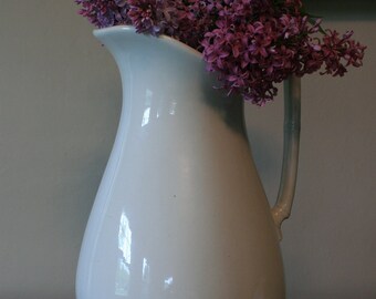 Large Ironstone Pitcher / W.H. Brindley & Co. Royal Ironstone China / Vintage English Ironstone