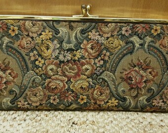 Vintage HARRY LEVINE Tapestry Evening Bag Purse