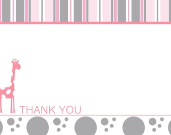 Giraffe Thank You Notecard