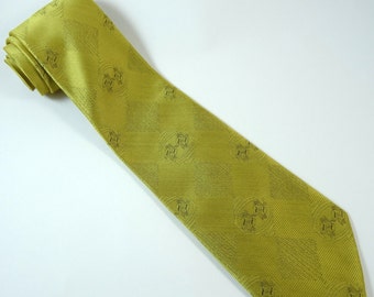 Vintage 1970s Wide Tie Gold Geometric Necktie