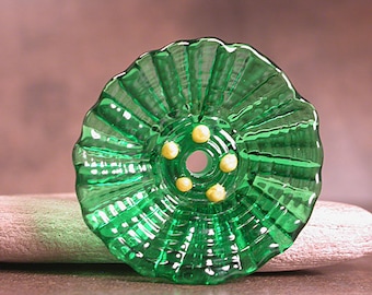 Glass Flower Focal Bead, Lampwork Flowers, Art Glass Flower Focal, Emerald Green, Divine Spark Designs, SRA