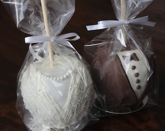 Bride and Groom Caramel Apples