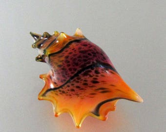 Lampwork Beads-Glass Boro-Conch-Cone Seashell-Pendant-Focal Bead-Ocean Sea Shell-Glass Sea shell-Lampwork Sea Shell-Handmade Glass