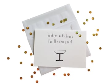 Confetti Bubbles and Cheers letterpress card
