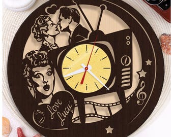 I Love Lucy clock/Wooden clock *W129 HDF plywood clock/Wall clock/Wooden Horloge/Wooden Gift/Handmade Clock