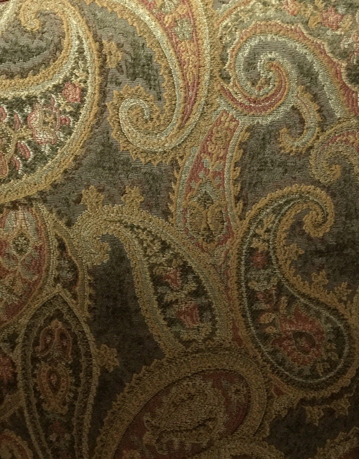 Muted Tones Soft Paisley Woven Fabric Upholstery Fabric by