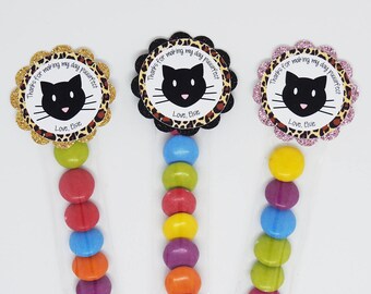 Cat Birthday Party, Cat Party Favors, Cat Lolly Tube, kitty birthday party, cellophane treat tube, kitty party favors, kitty party, kitten