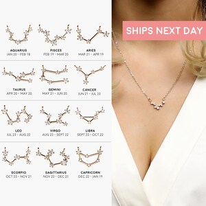 Zodiac Jewelry Constellation Necklace Gift For Women Custom Diamond Cancer Zodiac Necklace Taurus Astrology - ZCPN