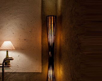 Floor Lamp, Wooden Lamp, Bamboo Furniture, Rustic Furniture, Standing Lamp, Reclaimed Wood Furniture, Bamboo Lamp, Boho Floor Lamp