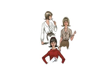 1960s Vintage Sewing Pattern - McCalls 7448 - Secretary Blouse