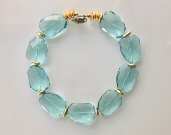 Pale Teal Glass Necklace