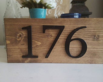 Address Plaque, Wooden Address Plaque, House Numbers Sign, House Numbers Plaque, Address Sign, House Numbers, Skinny Number Sign, Horizontal