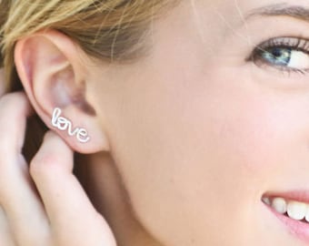 Love Earring Sterling Silver Or Gold Filled Love Earring Sterling Silver Or Gold Filled