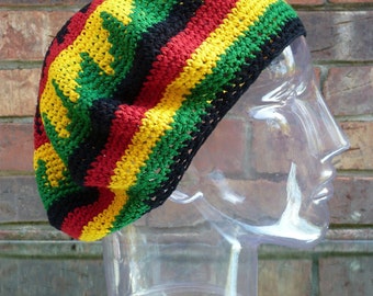 Crochet Rasta Tam Hat.