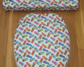 Flip Flops Toilet Seat & Tank Lid Cover Set