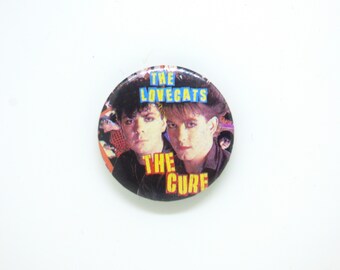 Vintage 80s The Cure - Love Cats Single (1983) - Robert Smith and Lol Tolhurst - Pin / Button / Badge